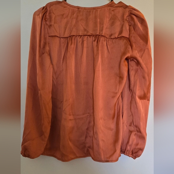 80 Park Coral Blouse Pearl Button VNeck - Picture 7 of 7